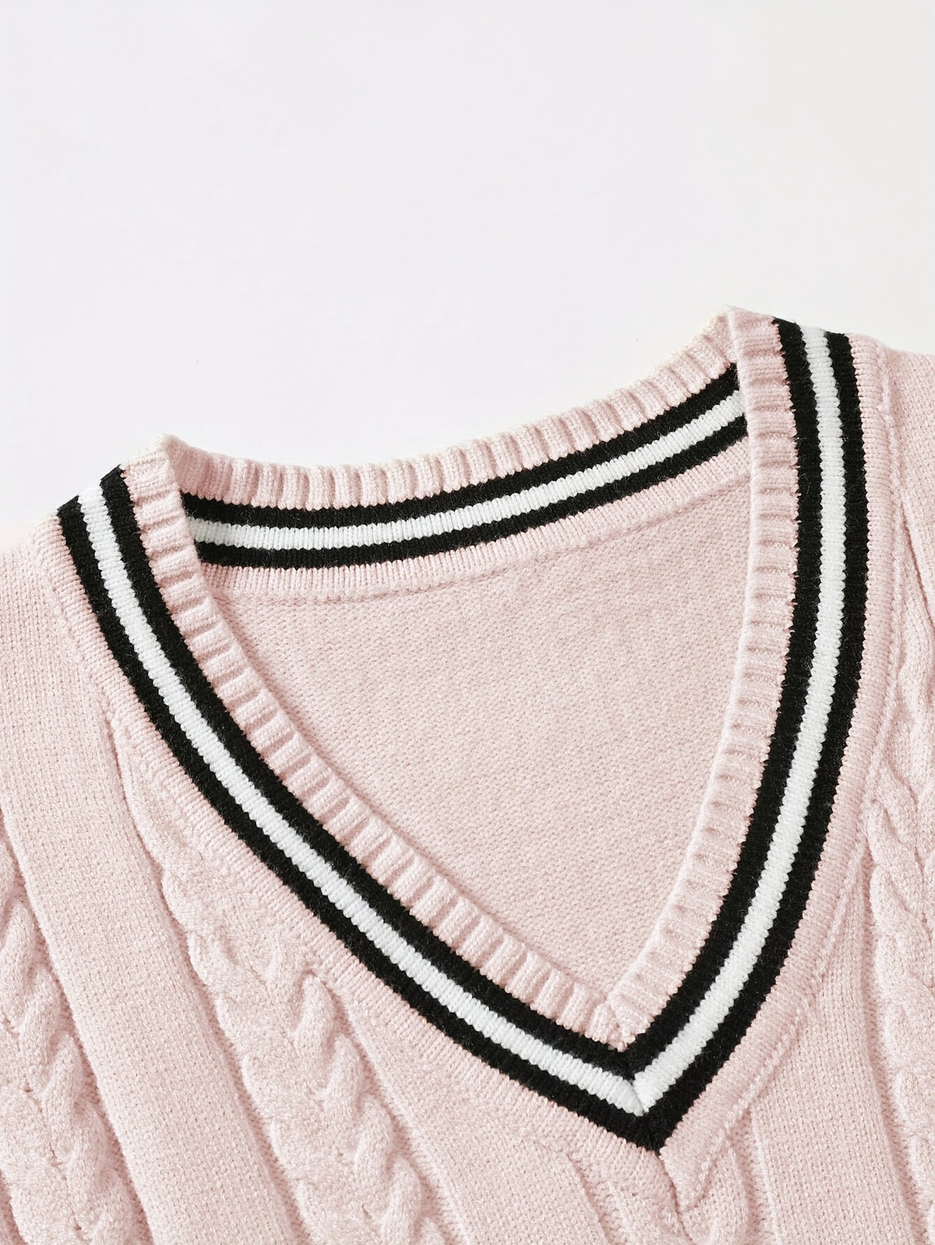 Men's Color Block Striped Knitted Sleeveless Sweater, Casual V Neck High Stretch Vest For Spring Fall Outdoor Activities