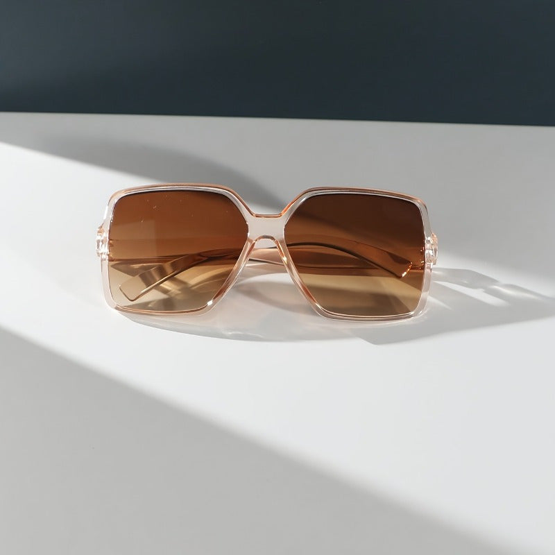 1 Pair Fashionable Rectangle Glasses for Women, Durable PC Frame, Casual Decorative Eyewear for Driving, Travel, and Beach - Mirror Lens