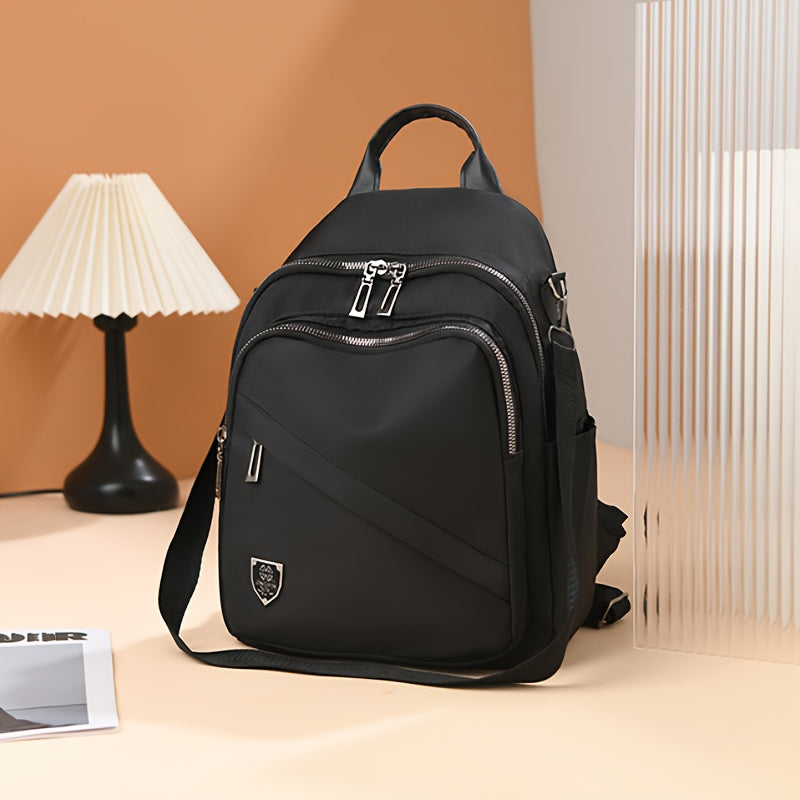 Multi-Purpose Women's Backpack, Nylon Large Capacity Bag, Fashionable Classic Design Bag With Multiple Compartments And Adjustable Straps