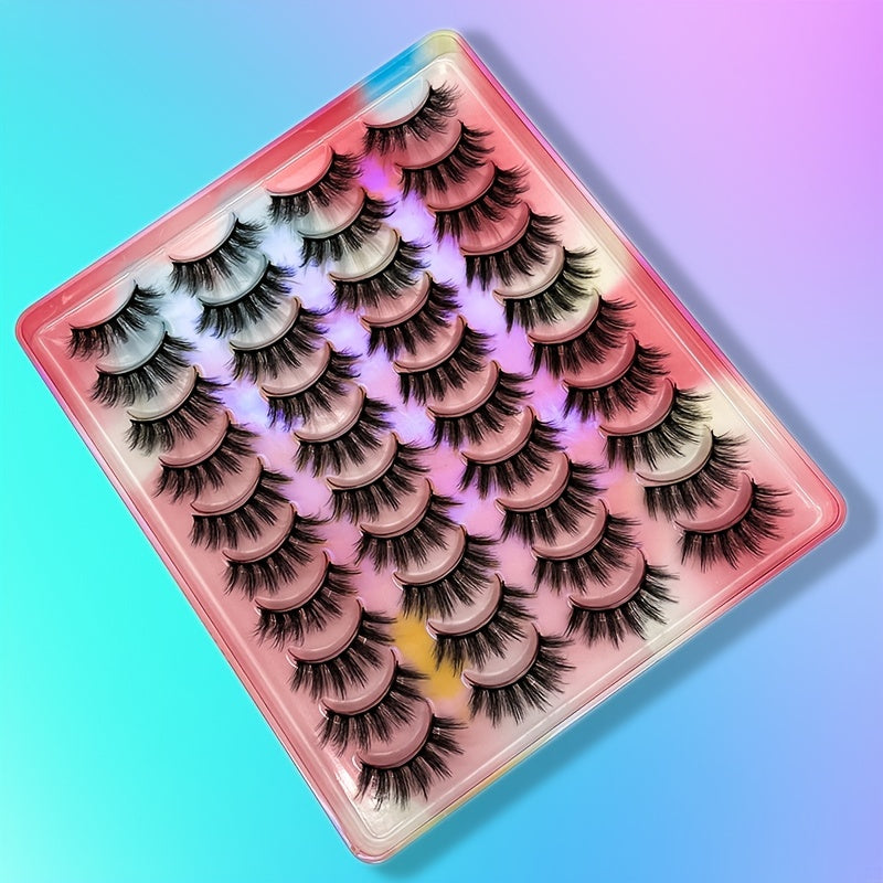 20 Pairs 3D Faux Mink Lashes Natural False Eyelashes Dramatic Volume Lashes Eyelash Extension