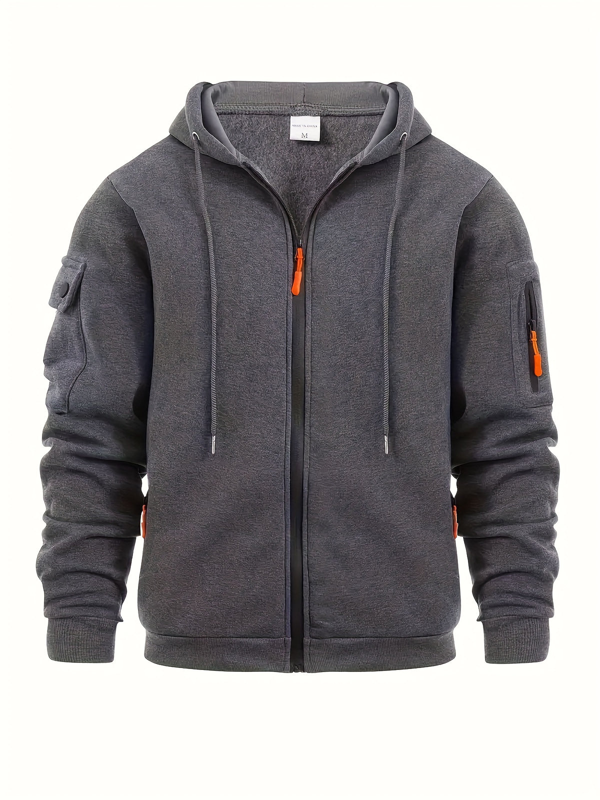 Men's Casual Hooded Jacket - Zip-Up, Polyester, Machine Washable - Perfect for Outdoor Sports & Leisure, Spring/Fall