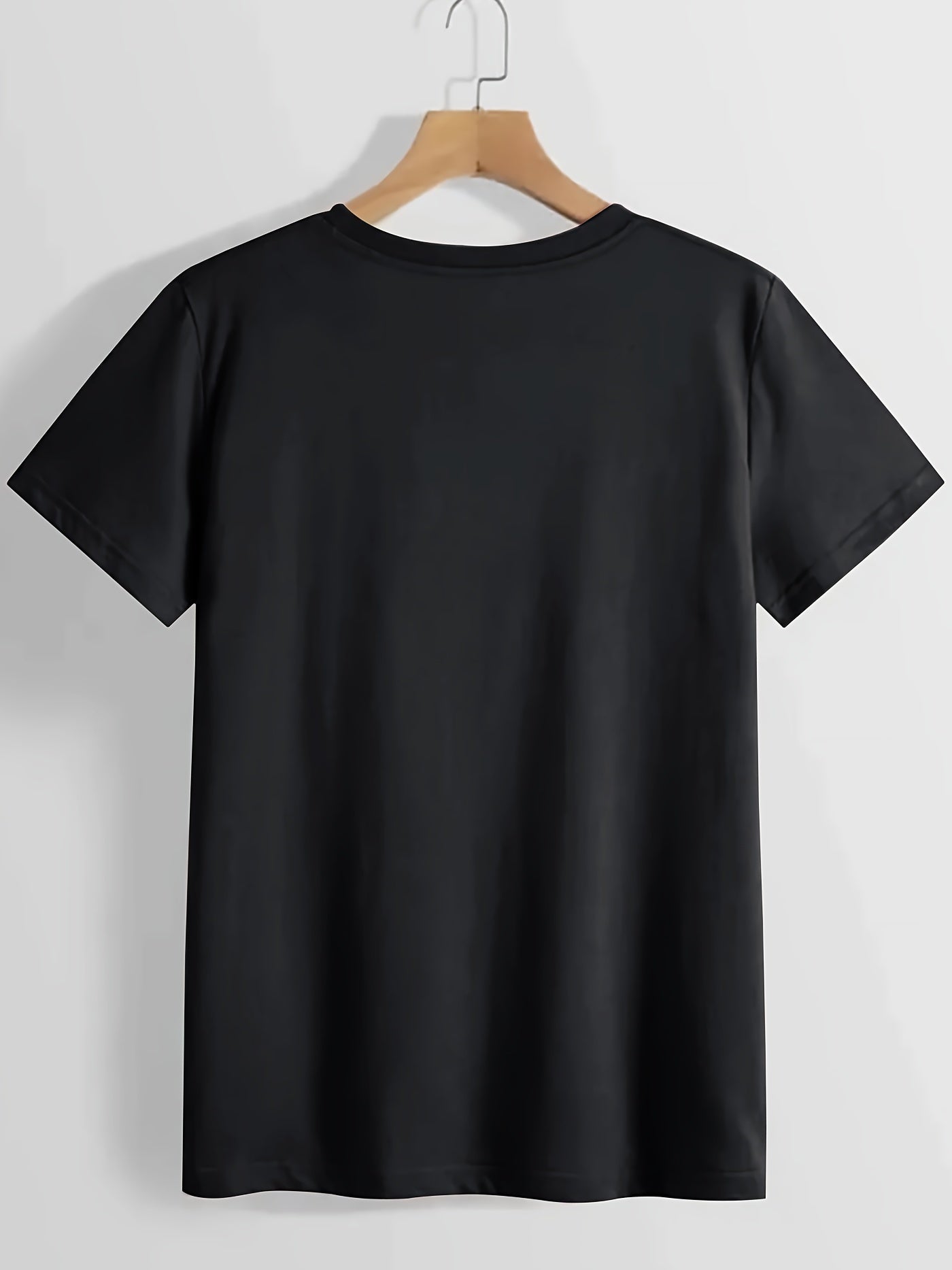 Moon Print Crew Neck T-Shirt, Casual Short Sleeve Top For Spring & Summer, Women's Clothing