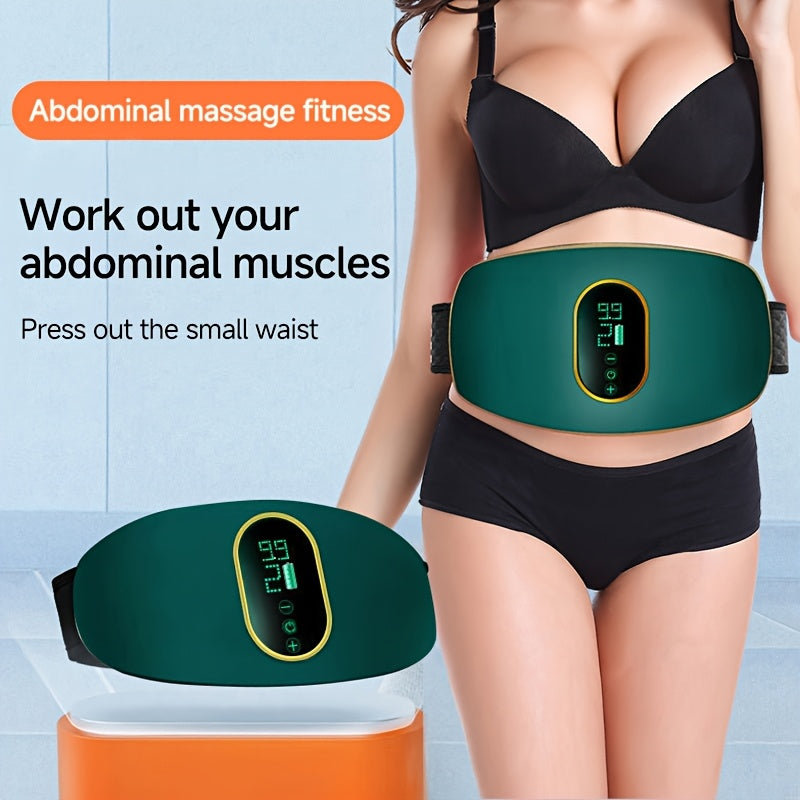 Rechargeable Abdominal Massage Belt for Fat Burning, Slimming, and Shaping, Portable Full Body Massager with 250mAh Lithium Polymer Battery, USB Charging, ≤36V, for Men and Women, Sleep & Workout Fitness Massager