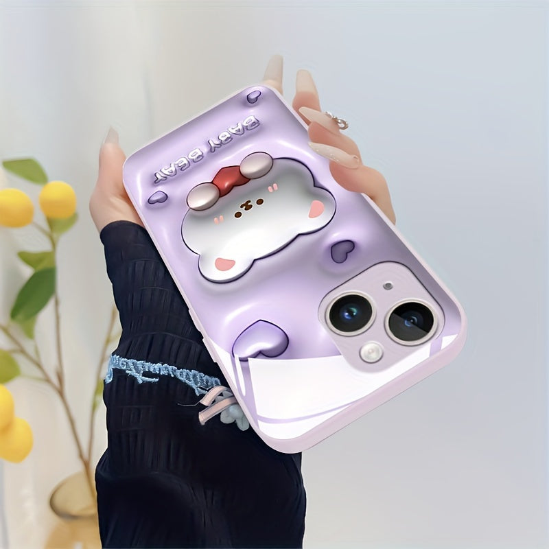 Creative Love Little White Bear Pattern Phone Case For IPhone15 14 13 12 11 XS XR X 7 8Mini Plus ProMax SE