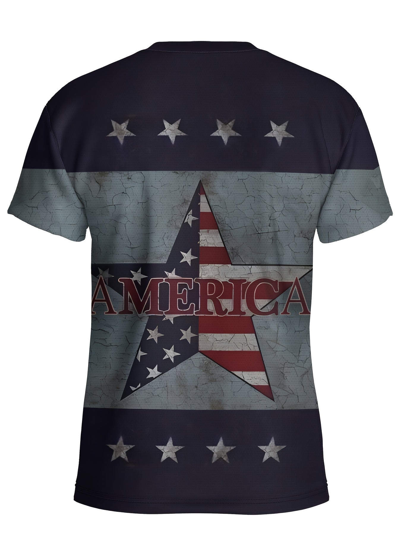 Men's Stars Graphic Print T-shirt, Short Sleeve Crew Neck Tee, Men's Clothing For Summer Outdoor