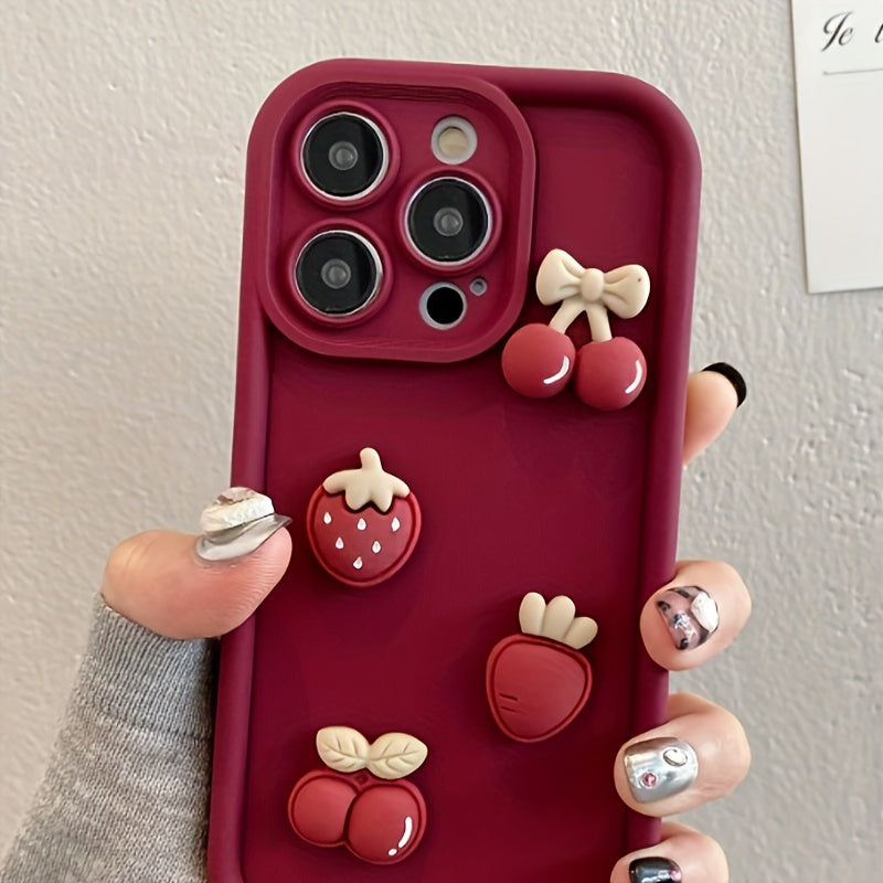 Cute Cherry Strawberry Suitable for Apple 13/14/12/12Pro/11/14Promax Mobile Phone Case