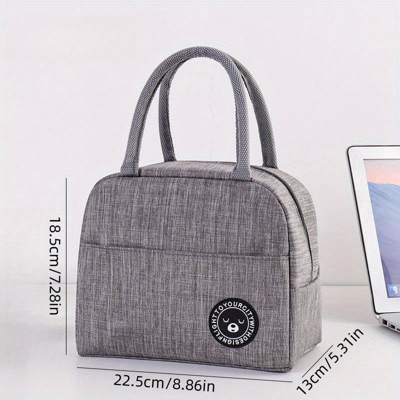 1pc Insulated Lunch Box Bag, Aluminum Foil Thickened Insulation Bag, Picnic School Travel Portable Storage Bag