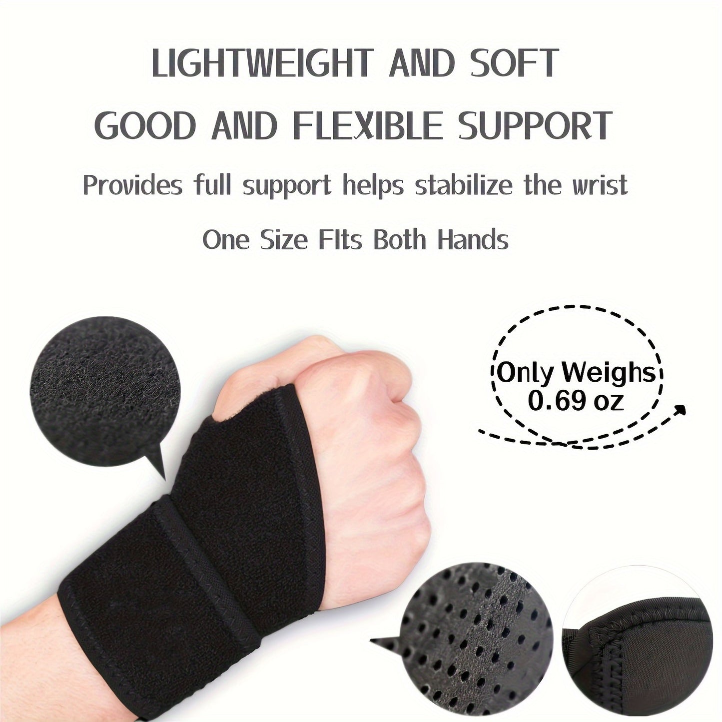 1pc Adjustable Wrist Brace Wrap, Comfortable Wrist Splint Support For Arthritis, Carpal Tunnel And Tendonitis, Suitable For Left And Right Hand