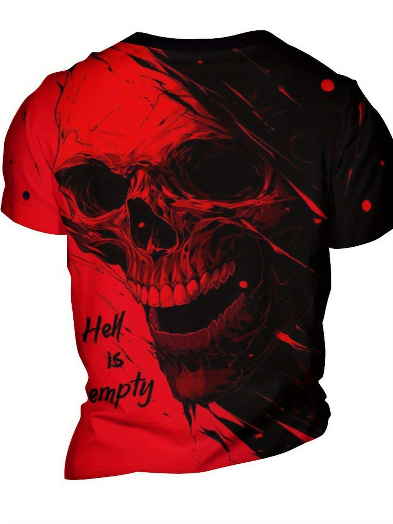 Street Style Skull Head Anime 3D Print Men's Novelty Short Sleeve Crew Neck T-shirt, Summer Outdoor