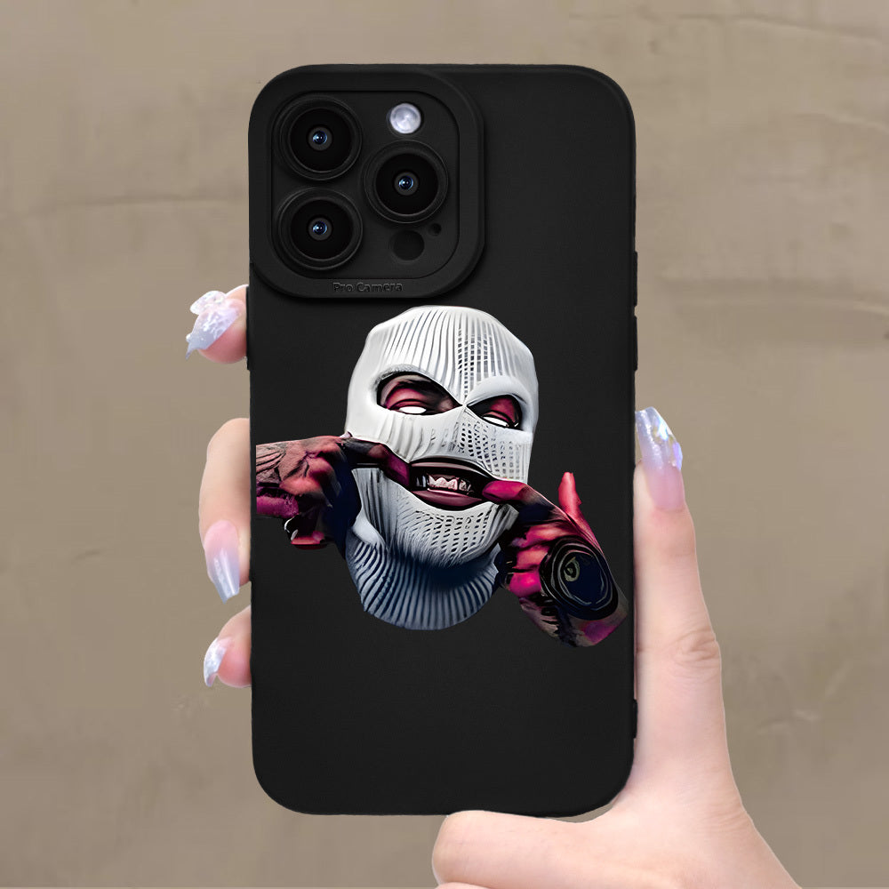 Quirky for Man with Hood Pattern Exquisite Shockproof Phone Case, Classic Matching Case with Frosted Texture, Stylish Durable All Round Case for iPhone 15 14 13 12 11 XR XS XsMax SE 8 7 Pro Plus Max Mini