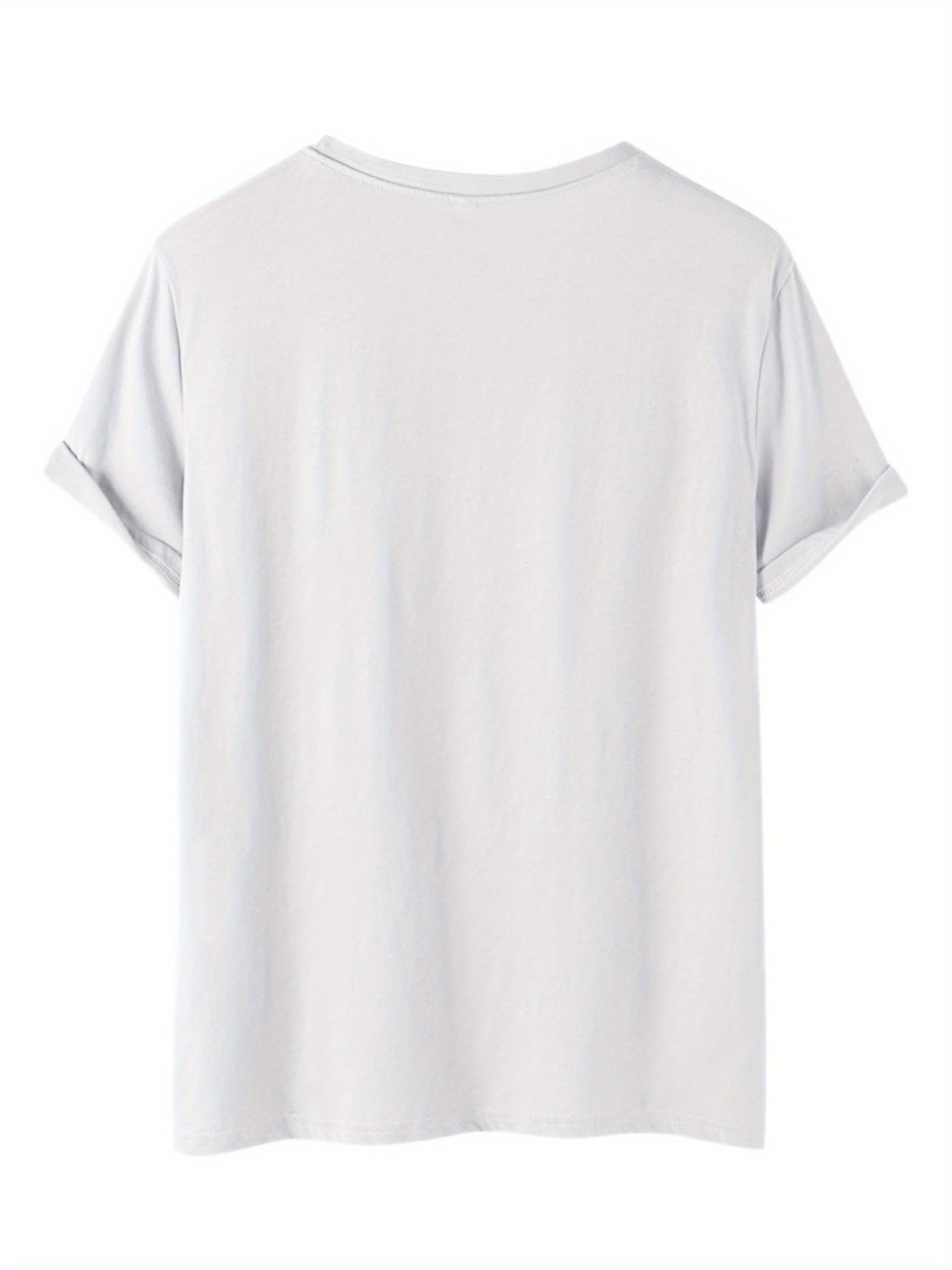 Vintage London Letter Print Women's T-Shirt - Casual Crew Neck, Short Sleeve, Polyester Blend, Machine Washable - Perfect for Spring/Summer