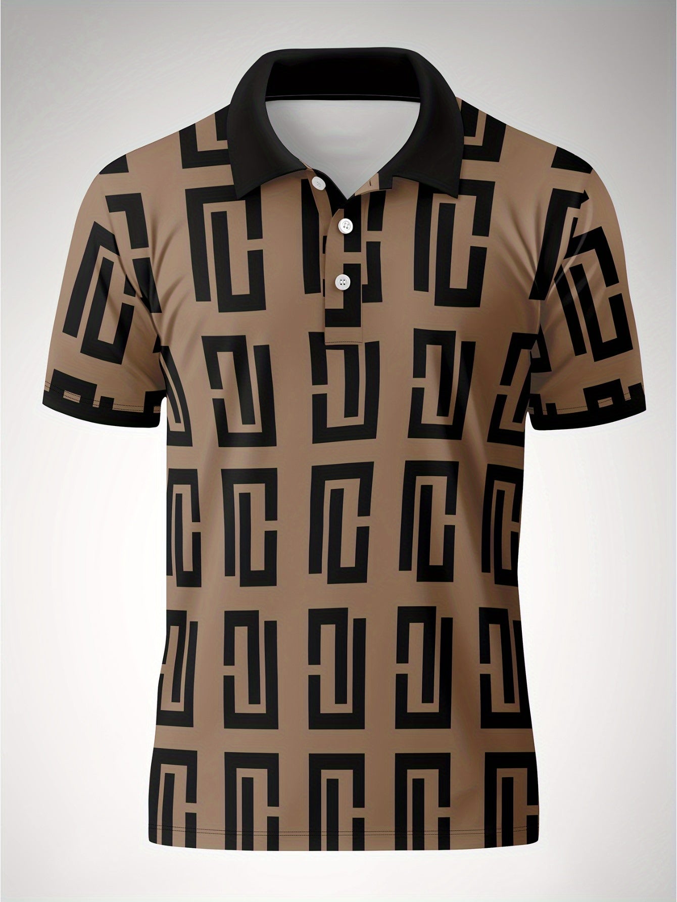 Men's 3D Geometric Print Shirt - Casual & Sporty, Breathable Polyester, Perfect for Outdoor Activities & Festivals