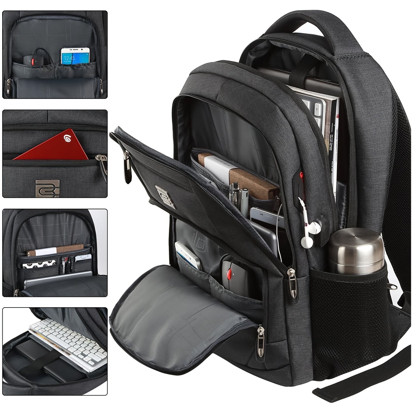 1pc Slim And Durable Anti-theft Laptop Backpack, Waterproof Business Travel Backpack, Fits 15.6-inch Laptops And Notebooks