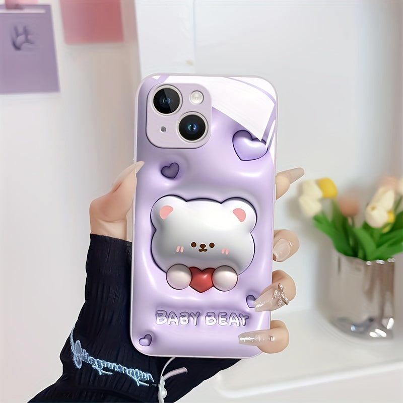 Creative Love Little White Bear Pattern Phone Case For IPhone15 14 13 12 11 XS XR X 7 8Mini Plus ProMax SE