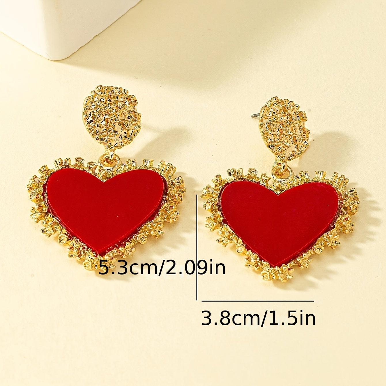 Colorful Heart Design Dangle Earrings Elegant Simple Style Zinc Alloy Jewelry Valentine's Day Gift For Lovers