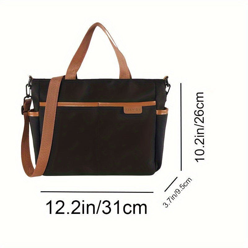 Casual Nylon Crossbody Bag With Adjustable Shoulder Strap, Lightweight Handbg, Perfect For School, Travel, And Daily Use