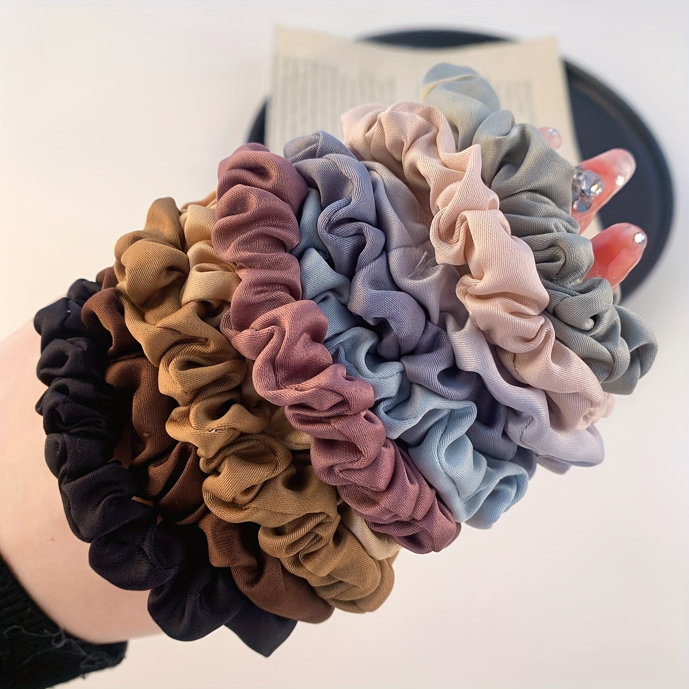 10pcs Elegant Pleated Hair Ties Elastic Hair Loops Trendy Hair Styling Accessories For Women And Daily Use Wear