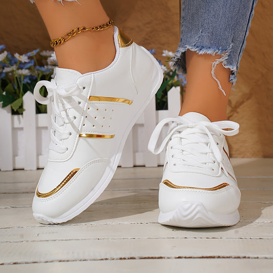 Women's Fashion Casual Road Running Sneakers - Breathable Athletic Sports Shoes with Lightweight Man-Made Upper, Fabric Inner & Insole, Durable Rubber Outsole - Versatile All-Season Comfort
