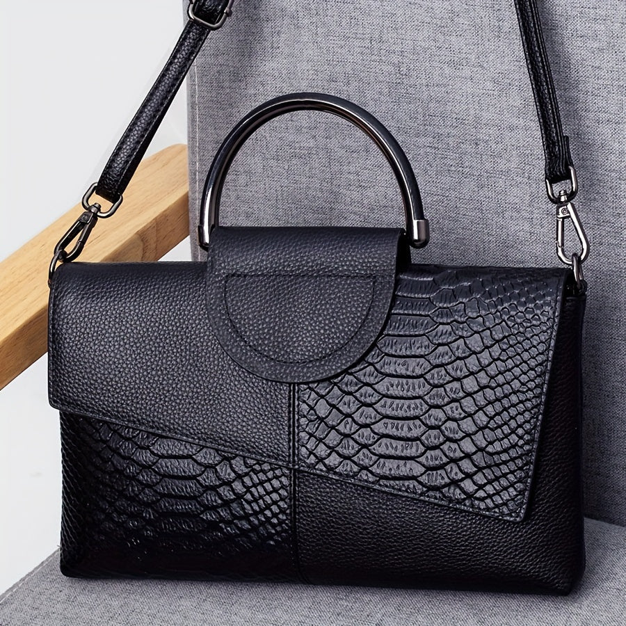 Crocodile Pattern Handbag, Women Luxury Crossbody Bag, Fashion PU Leather Clutch Purse