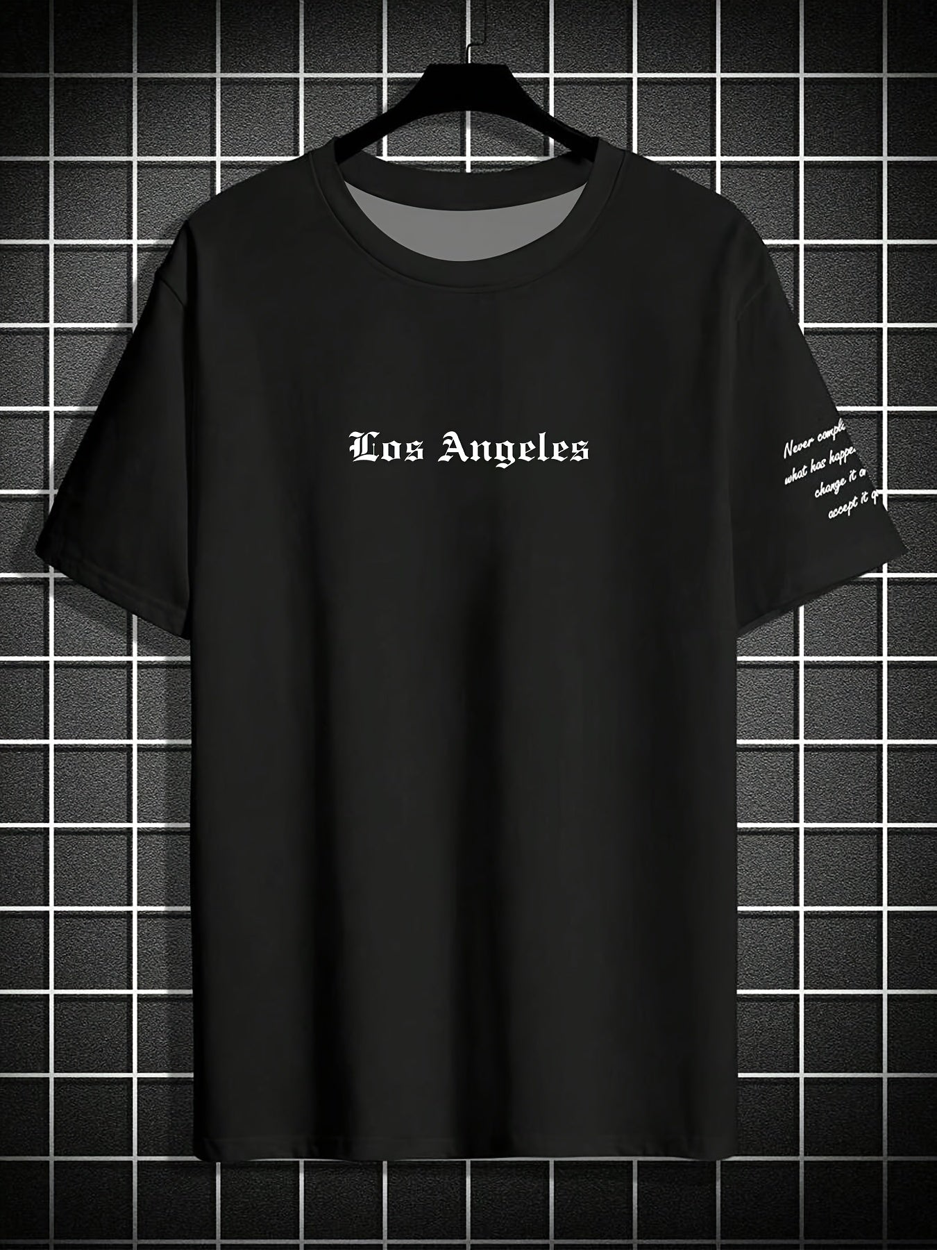 Men's Los Angeles Graphic Print T-shirt, Short Sleeve Crew Neck Tee, Men's Clothing For Summer Outdoor