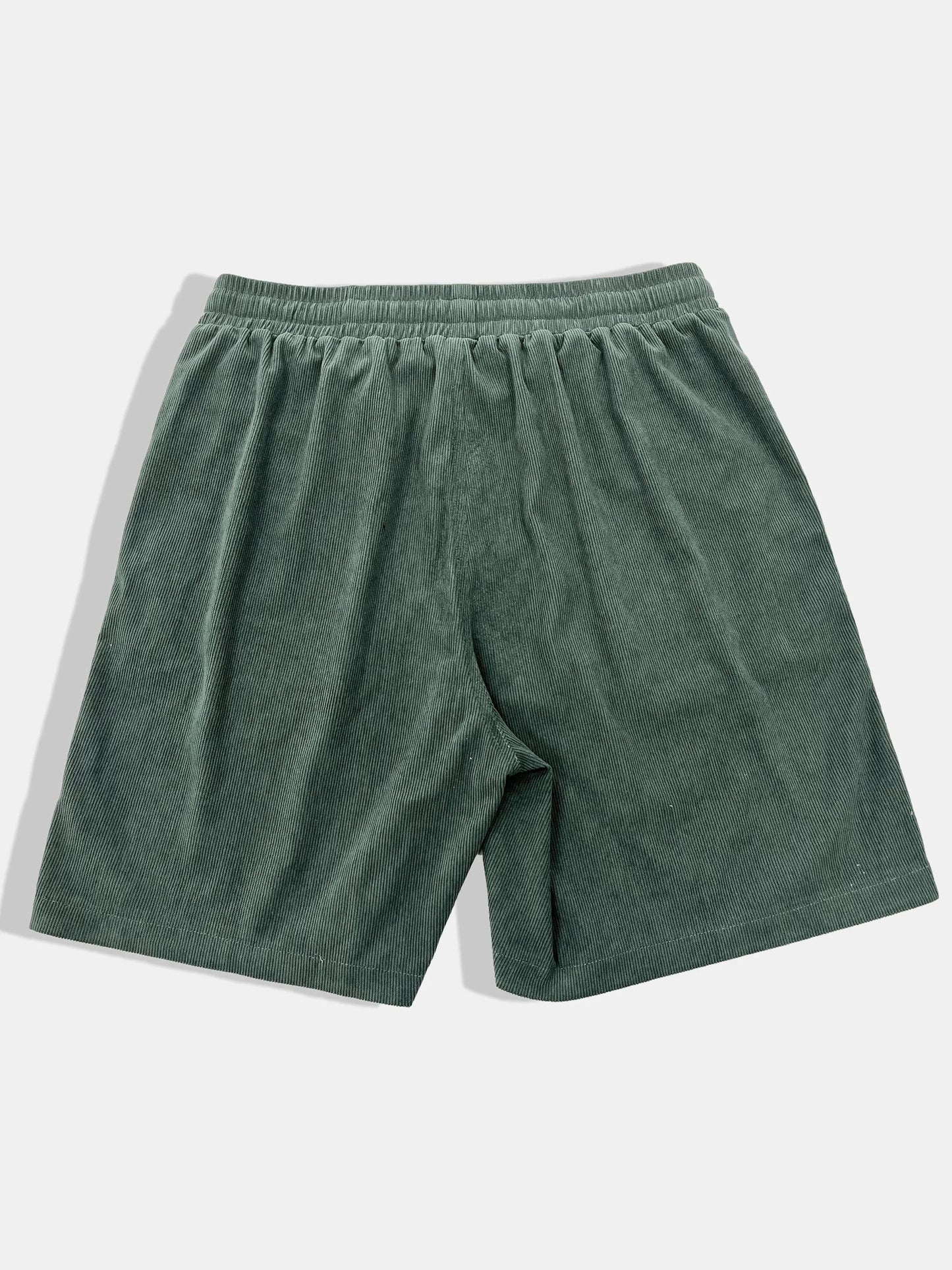 Pantaloncini corti in velluto a coste con etichetta da uomo, con coulisse, casual, eleganti e versatili per l'estate all'aperto