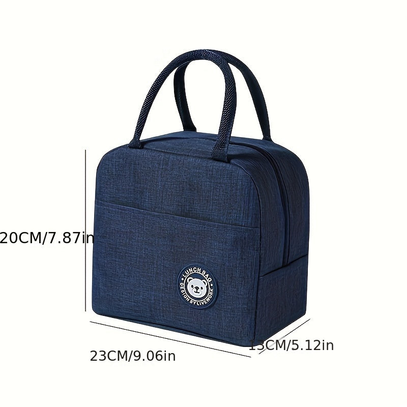 Portable Insulated Lunch Bag, Functional Thermal Lunch Bag, Women's Casual Handbag & Bento Bag