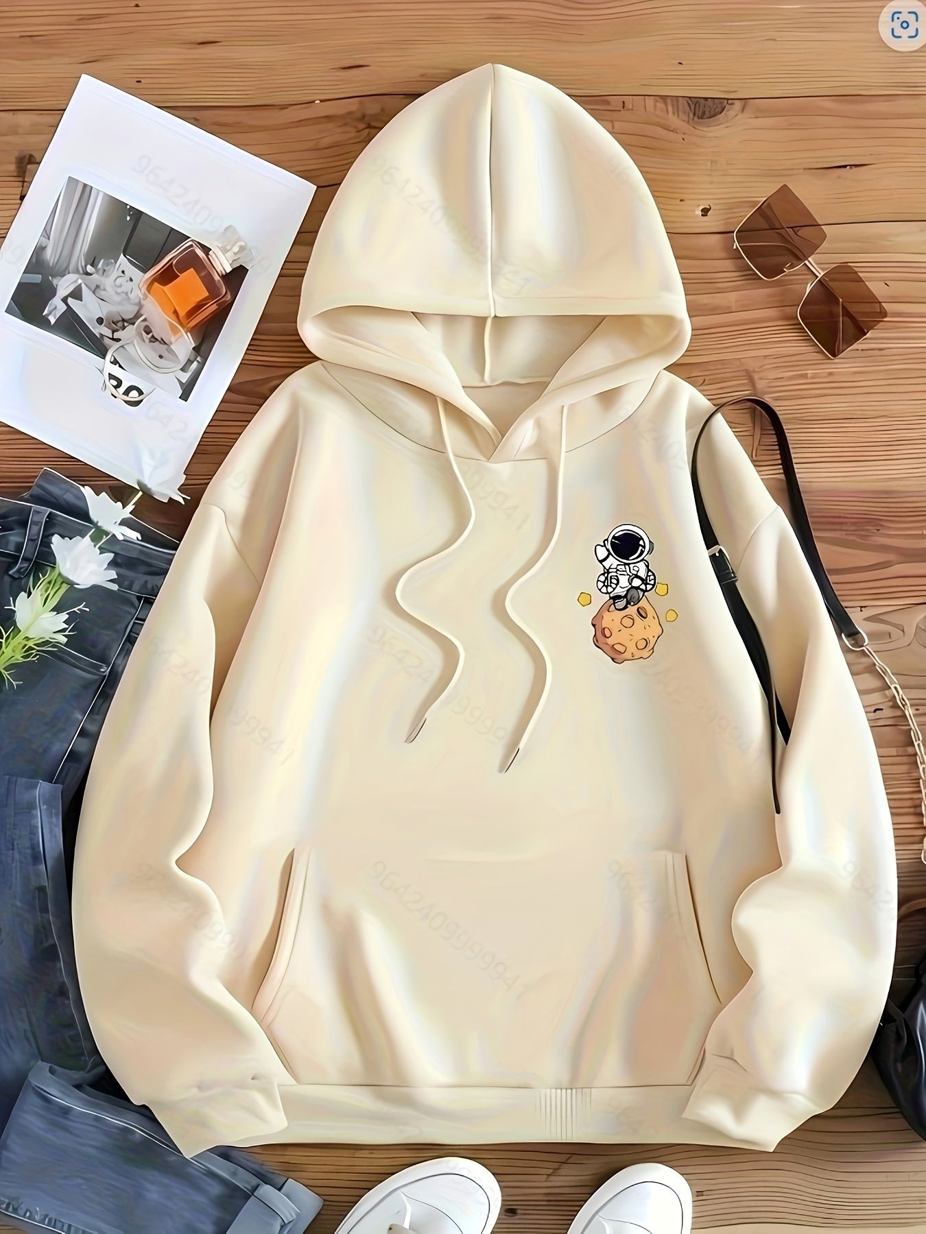 Graphic Print Hoodie, Drawstring Casual Hooded Sweatshirt For Winter & Fall, Women's Clothing