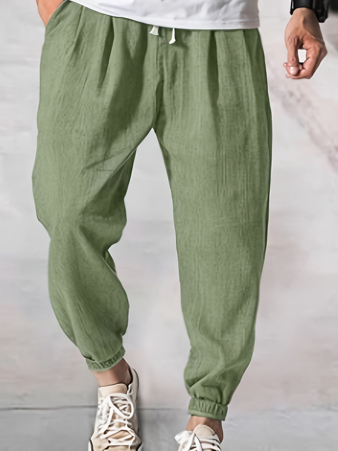 Joggers in tessuto lavato e strappato da uomo - Pantaloni casual a vita bassa con tasche, cintura con coulisse, perfetti per l'uso quotidiano, il fitness e le attività all'aperto