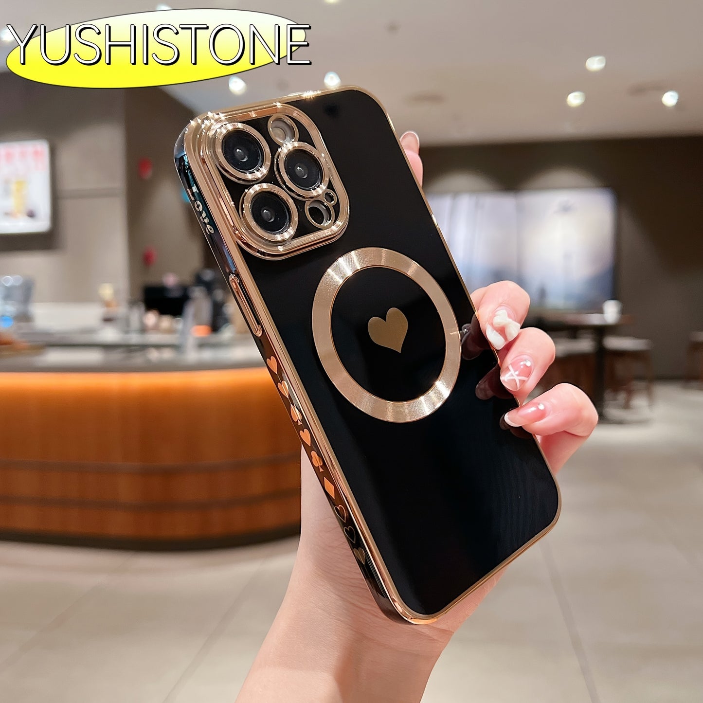 YUSHISTONE Caring Lady Magnetic Phone Case Suitable For IPhone15promax/15pro/ 14promax/13/14/12promax Soft Side Back Cover Lens Protection Phone Case