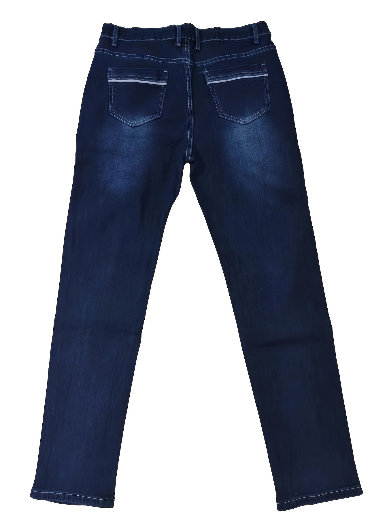 Men's Casual Classic Design Jeans, Chic Street Style High Stretch Jeans