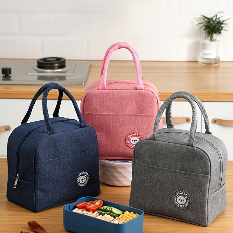 Portable Insulated Lunch Bag, Functional Thermal Lunch Bag, Women's Casual Handbag & Bento Bag