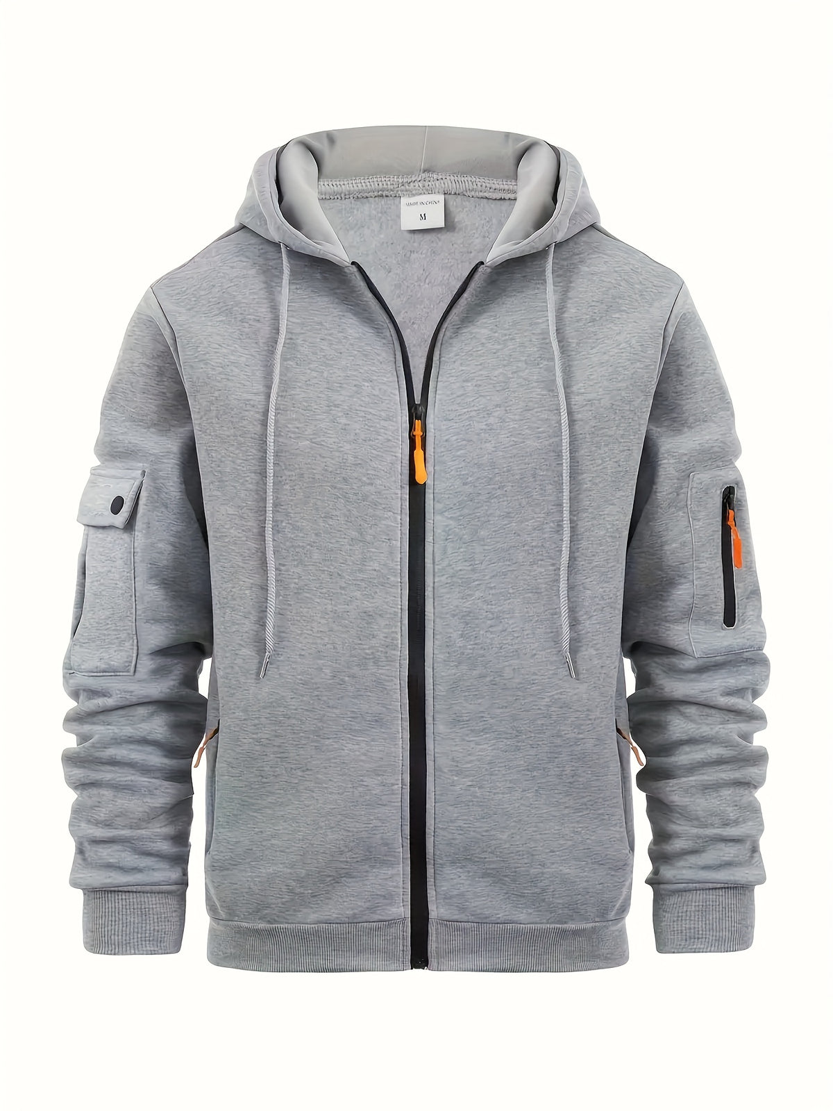 Men's Casual Hooded Jacket - Zip-Up, Polyester, Machine Washable - Perfect for Outdoor Sports & Leisure, Spring/Fall