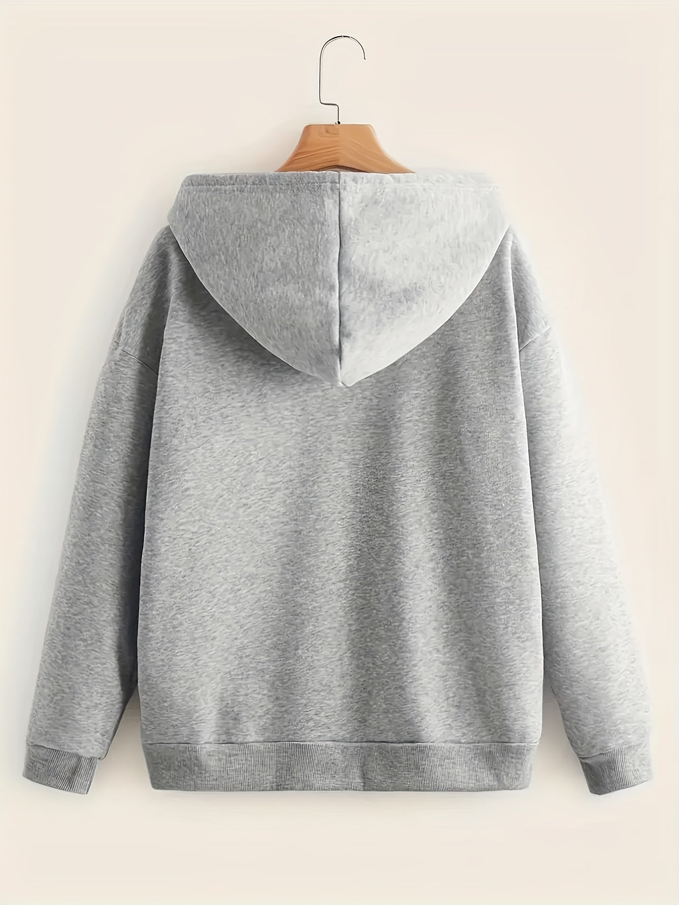 Women's Hooded Sweatshirt, Solid Color, Long Sleeve, Drawstring Hooded, Women's Clothing With Pocket, For Fall And Winter