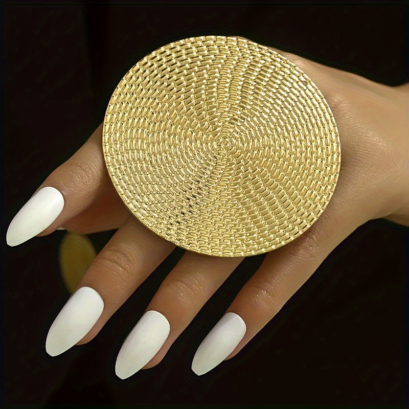 Luxurious and Bold: Unique 18K Gold Plated Iron Ring for Parties and Music Festivals