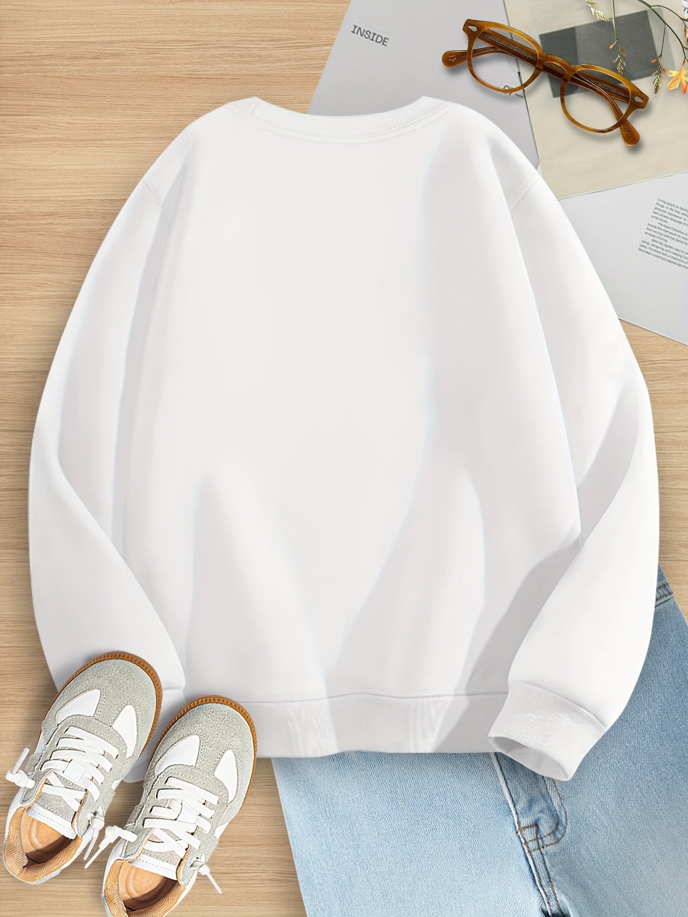 Beautiful Cartoon Ballet Girl Graphic Print, Girls Trendy & Casual Long Sleeve Sweatshirt For Fall & Winter, Girls Clothes, As Gifts