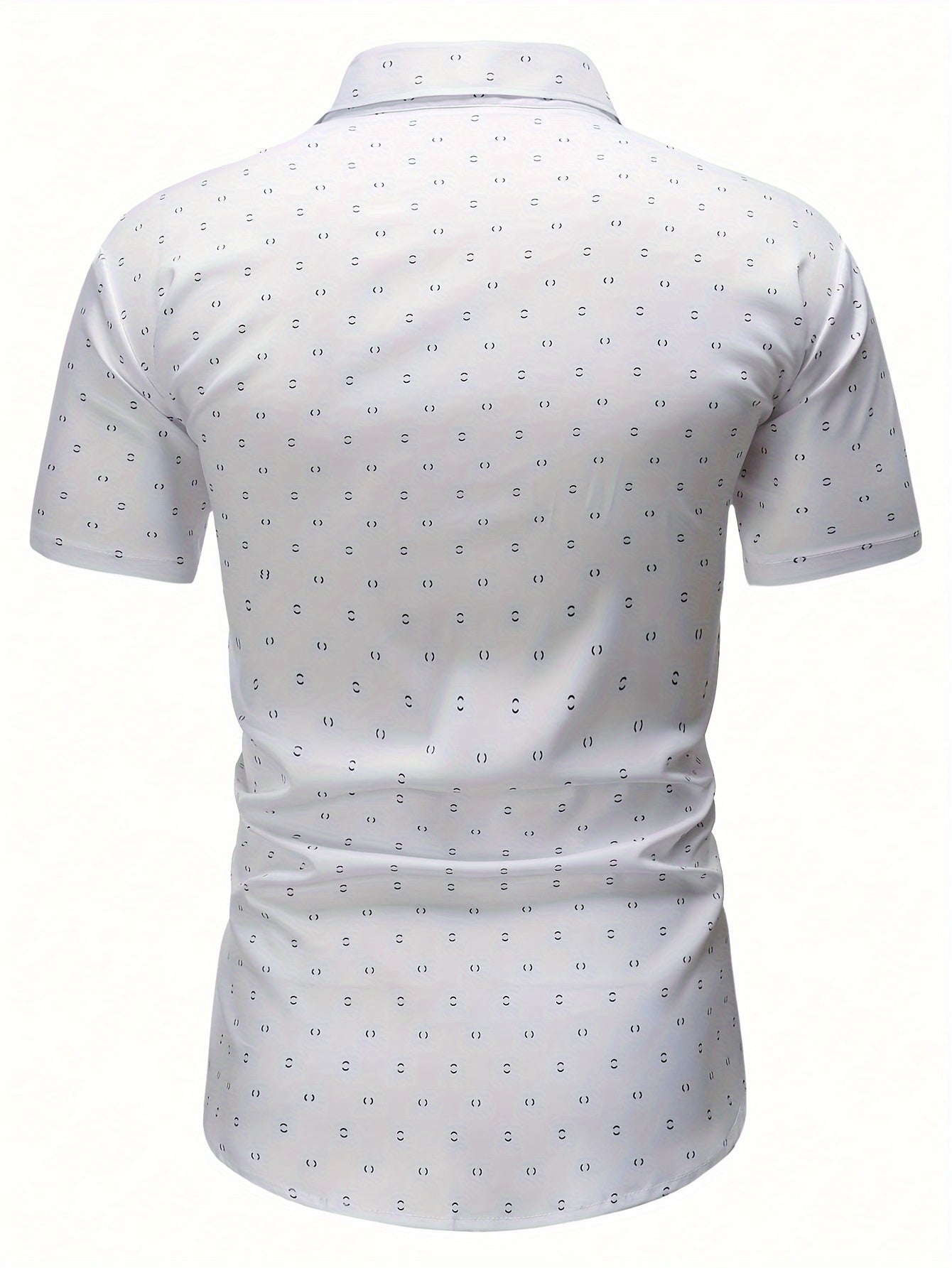 Men's Short-sleeve Lapel Collar T-Shirts With Trendy Prints, Versatile For Office And Casual Wear