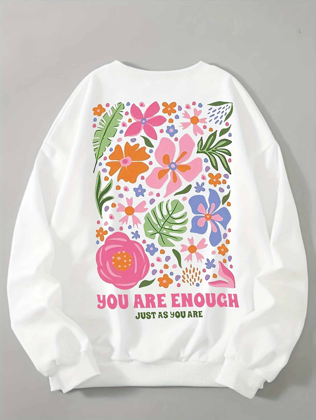 Women's Tropical Print Fashion Sweatshirt - Casual Polyester Crew Neck Pullover, Machine Washable