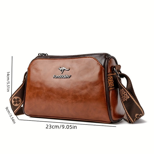 Simple And Elegant Shoulder Bag With Zipper Closure, Fashion Solid Color Crossbody Bag, Vintage Pillow Bag
