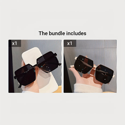Oversized Square Fashion Fashion Glasses - Anti-Glare, Perfect for Driving & Beach Travel