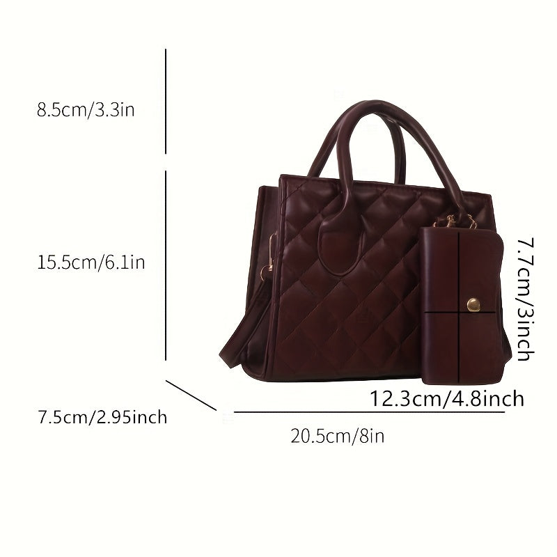 Versatile Lady's Shoulder Bag with Square Purse - Fashionable and Functional