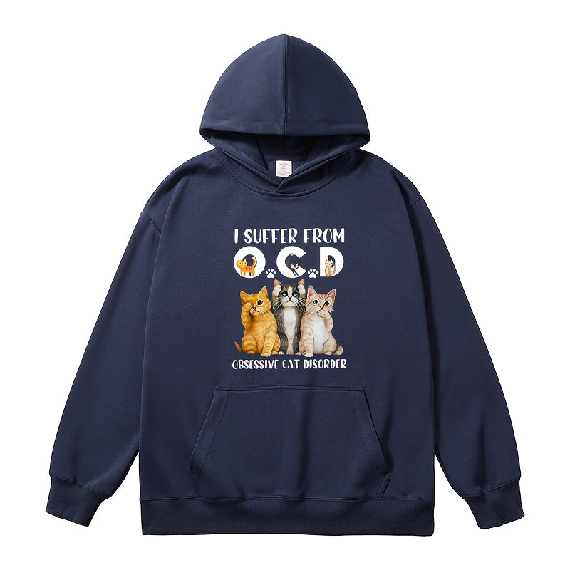 Obsessive Cat Disorder Humor T-Shirt - I Suffer from O.C.D. - Fits Men'S Sizes - PVC Material