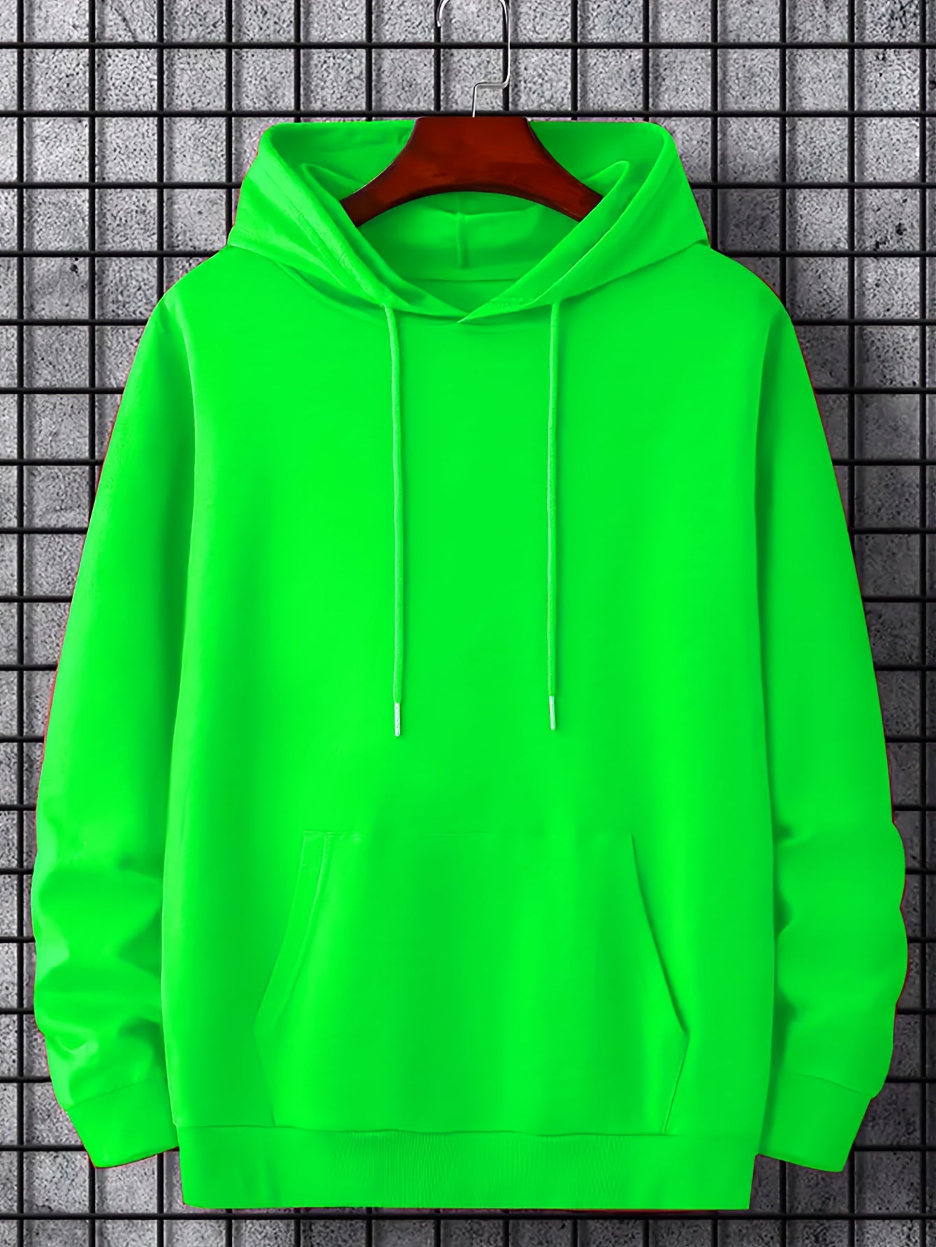 Solid Color Hoodies For Men, Graphic Hoodie With Kangaroo Pocket, Comfy Loose Drawstring Trendy Hooded Pullover, Mens Clothing For Autumn Winter