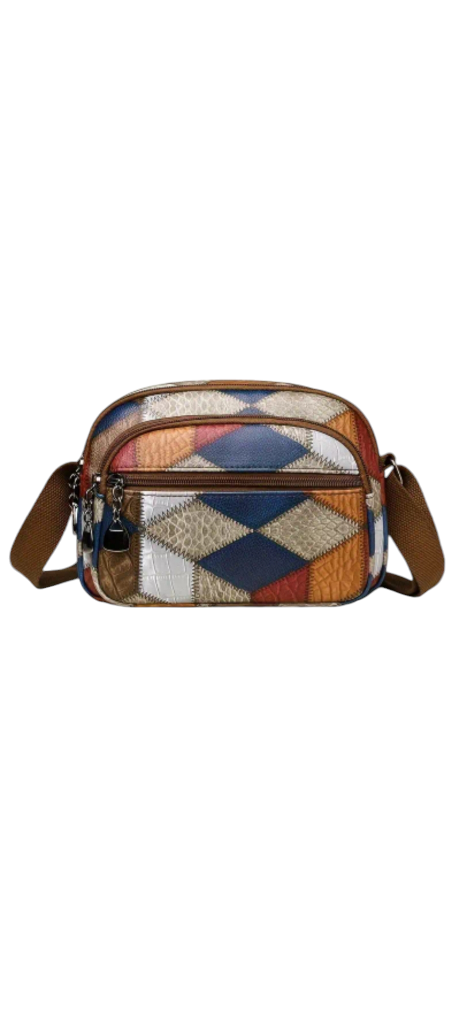 Retro mixed colours crossbody women bag