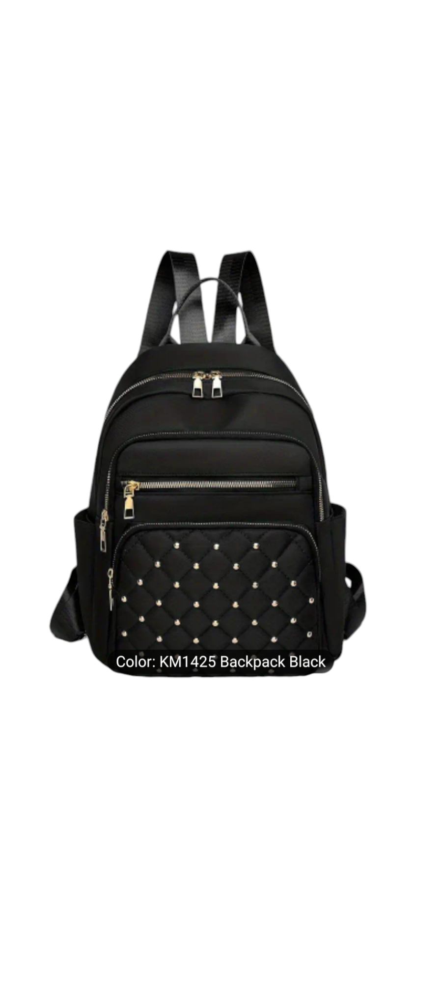 Women trendy spacious black fashionable backpack