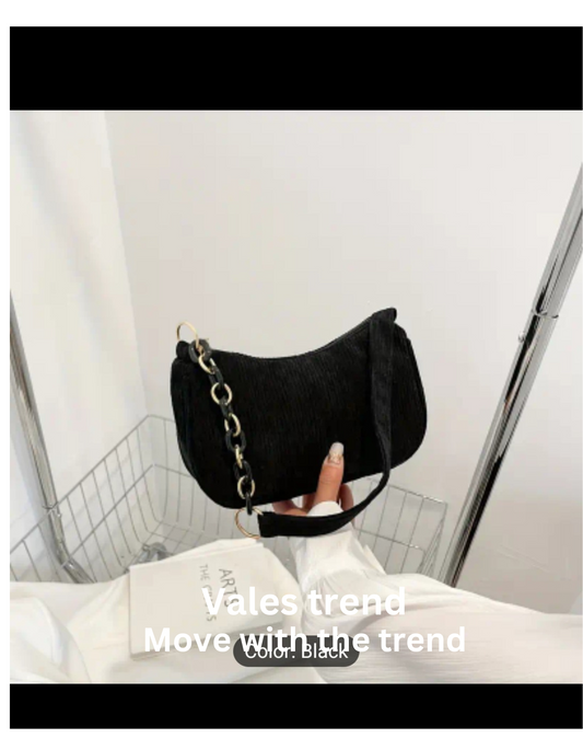 Girls casual Fashion corduroy simple shoulder bag