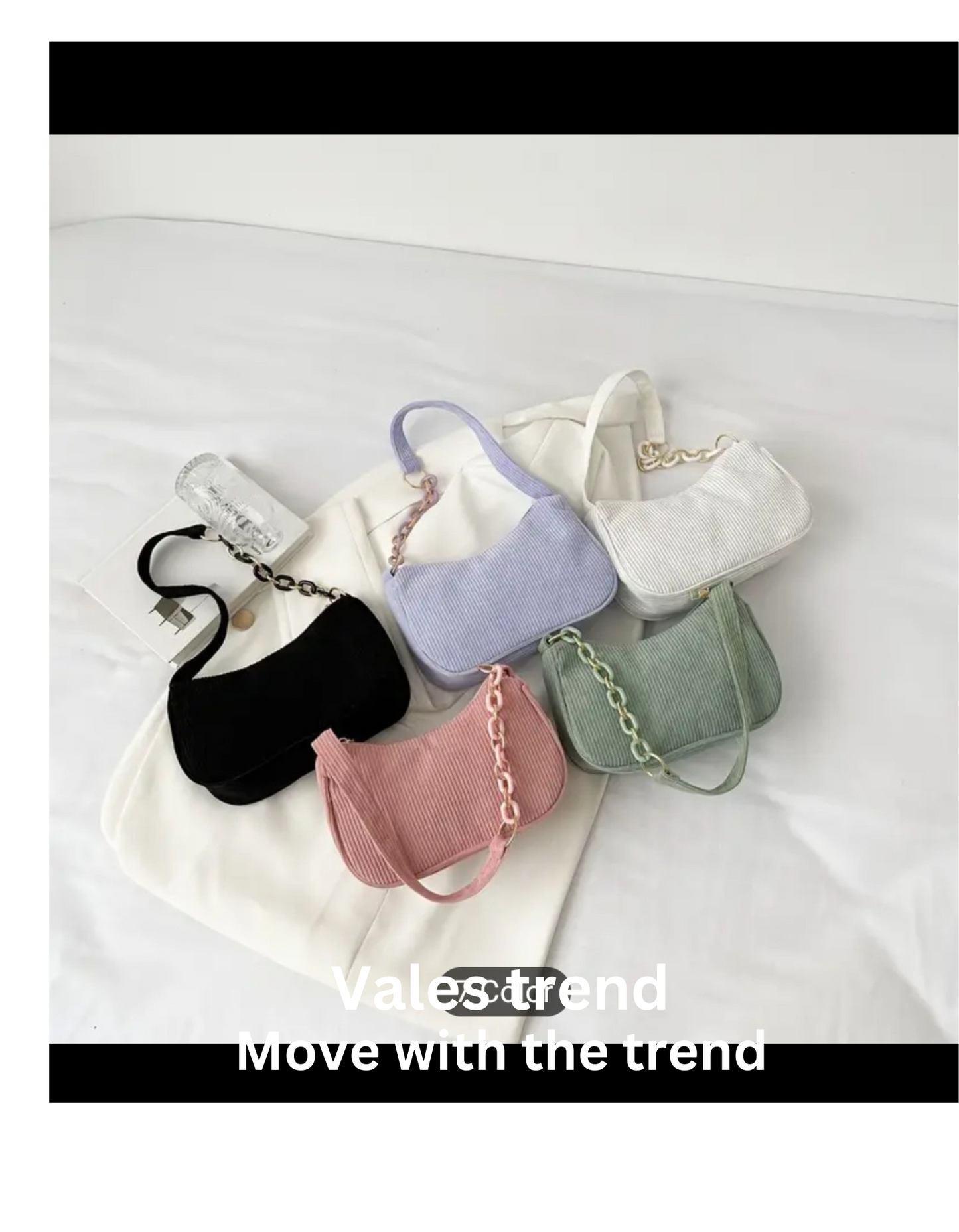 Girls casual Fashion corduroy simple shoulder bag