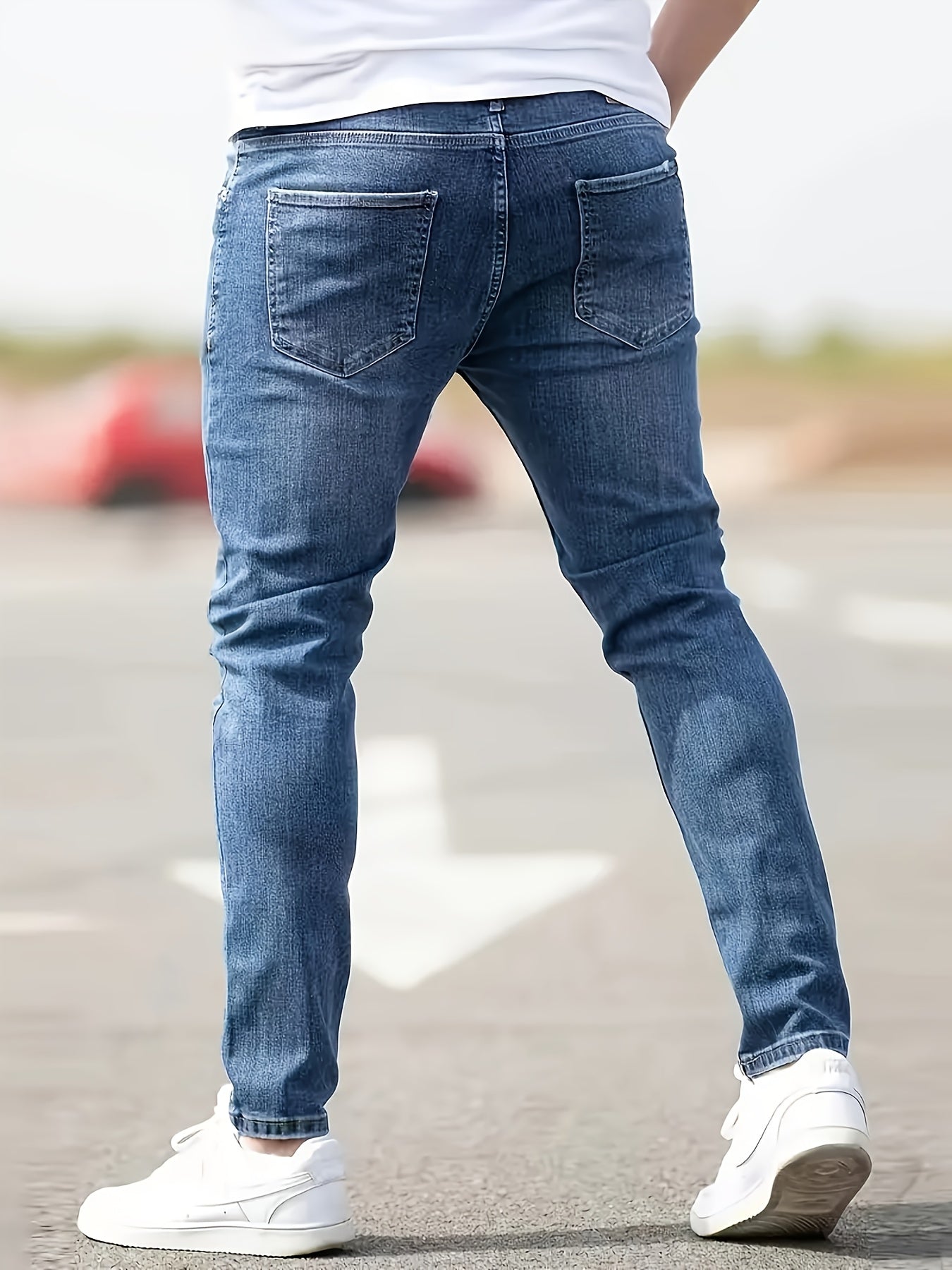 Men's Slim Fit Ripped Jeans, Fashion Comfy Denim Pants For Men, Versatile For All Seasons