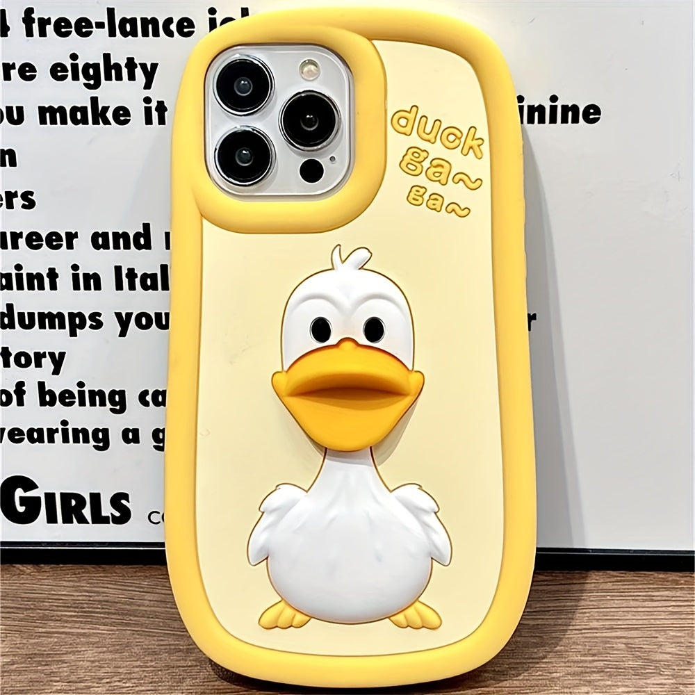 Cute Cartoon 3D Duck Silicone Phone Case for Iphone 15 14 13 12 11 Pro Max Funny Gift Animal Shockproof Soft Back Cover