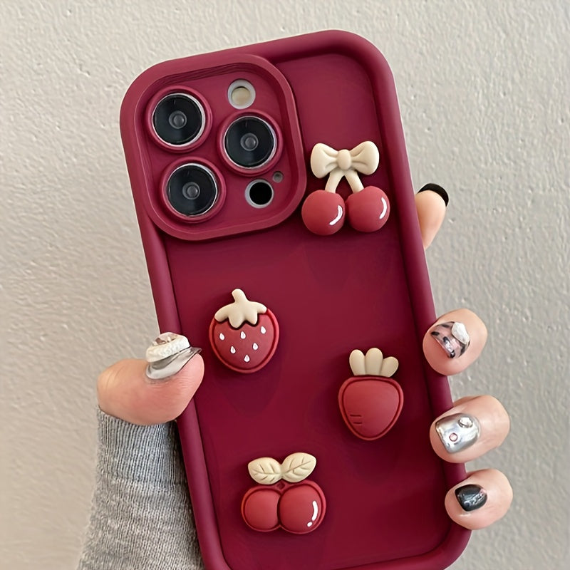 Cute Cherry Strawberry Suitable for Apple 13/14/12/12Pro/11/14Promax Mobile Phone Case