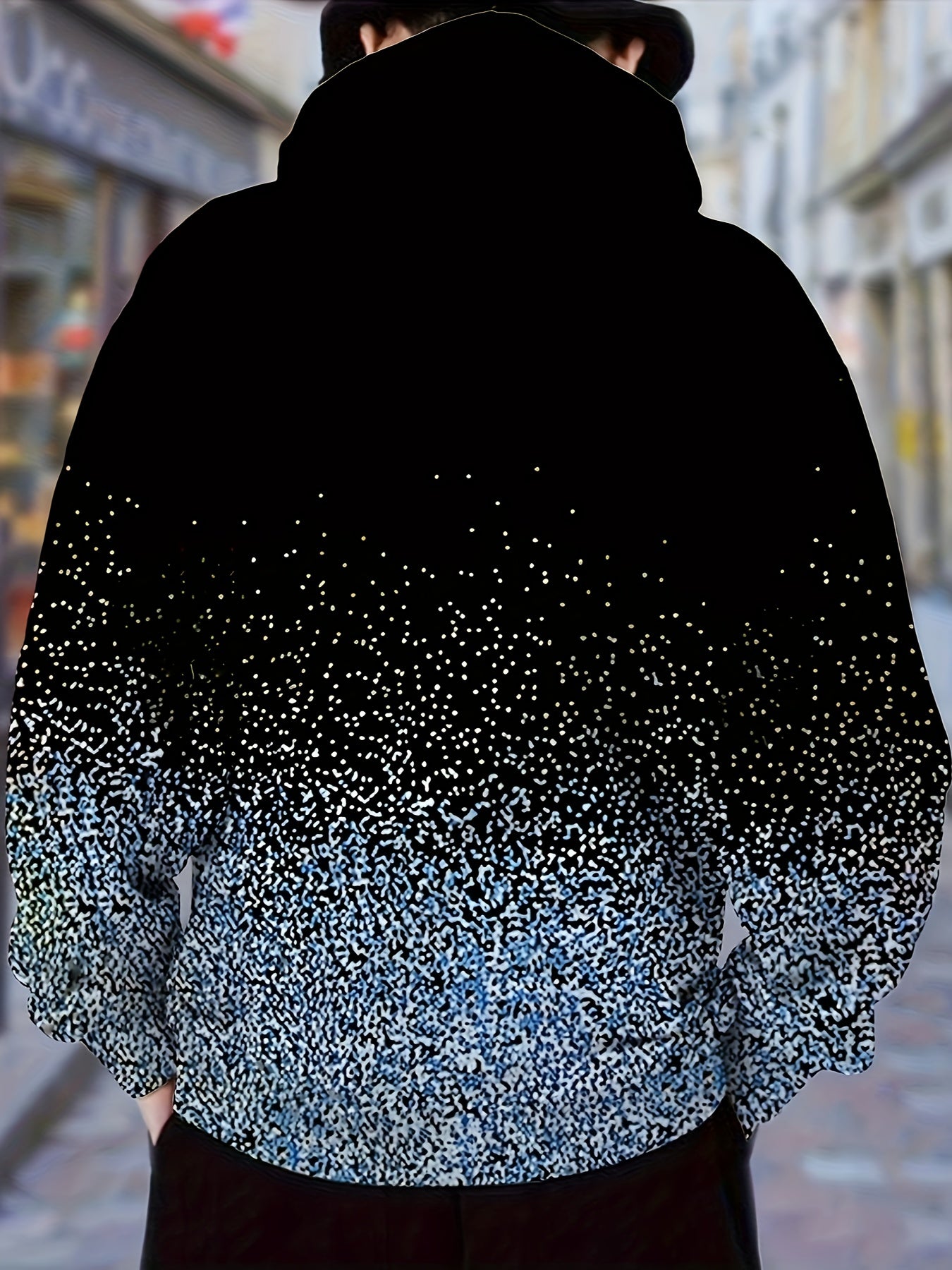 Men's Gradient Color Whatever Graphic Print Hoodie, Casual Long Sleeve Hooded Sweatshirt For Outdoor